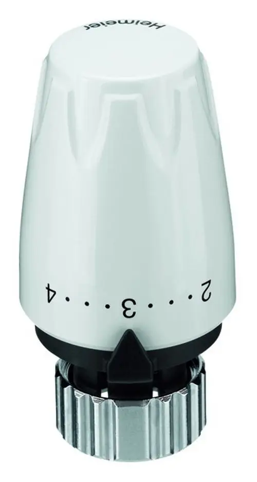 Thermostatkopf in Weiß mit Skala von 1 bis 4. Direktanschluss für Heizkörperventil. Hersteller: IMI Hydronic Engineering.